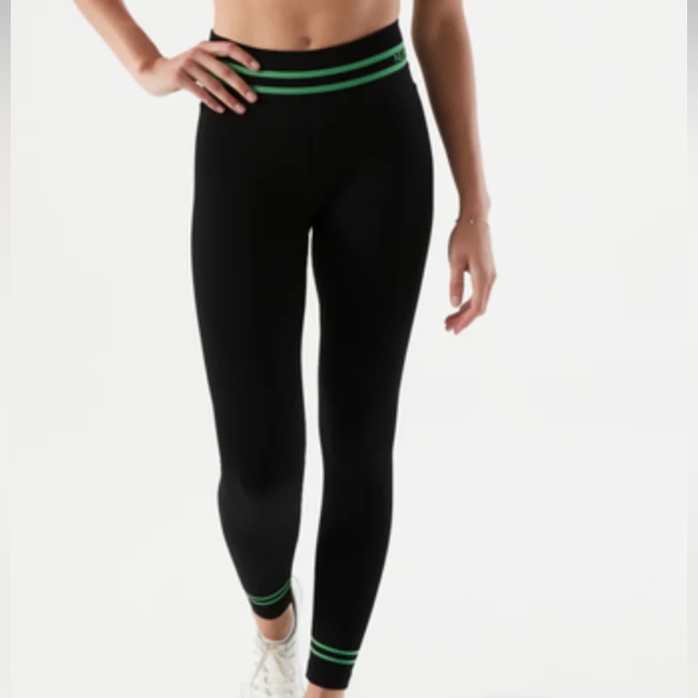 Nux black and green striped legging